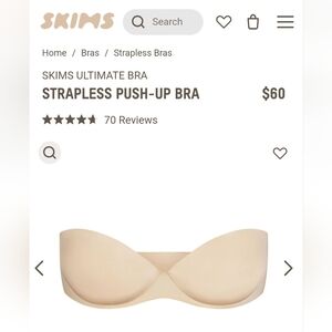 ISO Skims Ultimate Strapless Push Up Bra 30a 32a